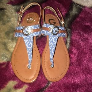 blue guess sandals